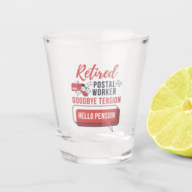 Verre A Shot Retraité Mailman Postal Worker Retraite Funny (Devant)