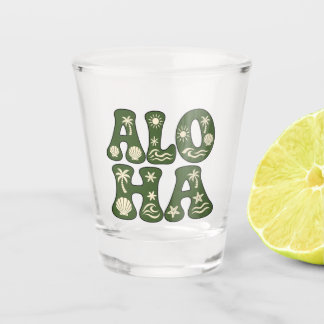 Verre A Shot Rétro Aloha Tropical Beach Esthétique Personnalisé
