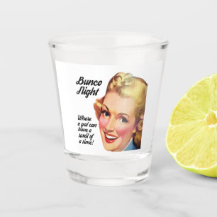 Verre A Shot Rétro bosse de joueur de Bunco d'un moment