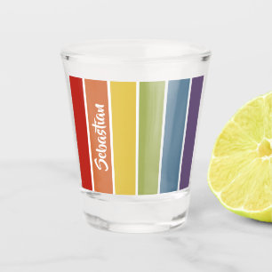 Verre A Shot Retro Muted Color Gay pride Rainbow Personnalisé