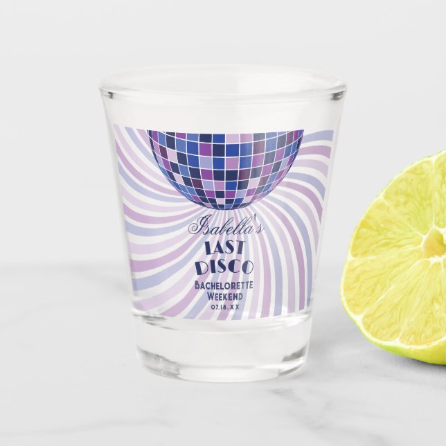 Verre A Shot Retro Super Dernier Disco Bachelorette Week-end Fa (Devant)