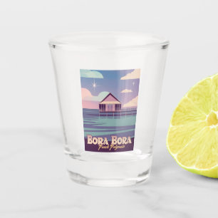 Verre A Shot Retro Travel 80s Neon Bora Bora Polynésie français