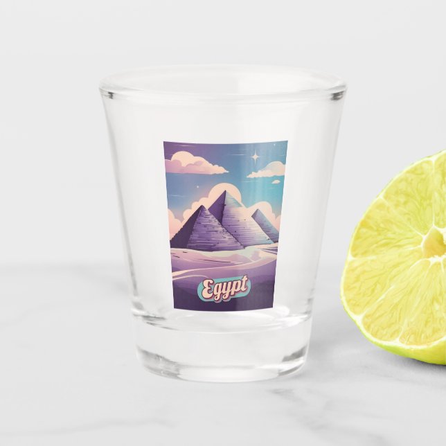 Verre A Shot Retro Travel 80s Synthwave Ancienne Égypte Pyramid (Devant)