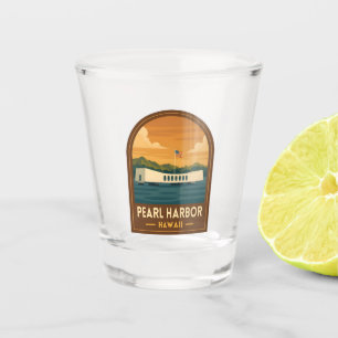 Verre A Shot Rétro Voyage Vintage Mémorial de Pearl Harbor Hawa