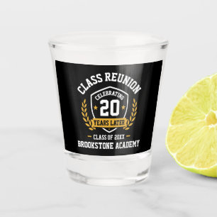 Verre A Shot Réunion de classe 20 ans Nom de l'école personnali
