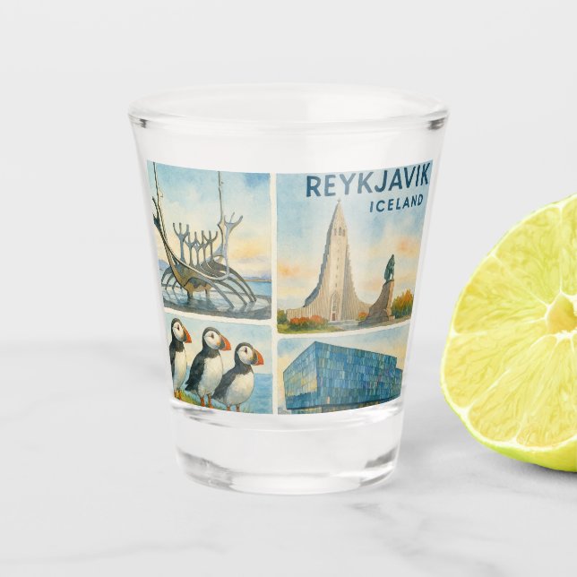 Verre A Shot Reykjavik Islande multivue  (Devant)