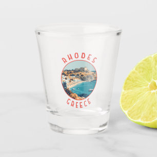 Verre A Shot Rhodes Grèce Cercle en détresse rétrograde