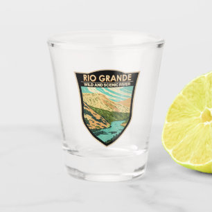 Verre A Shot Rio Grande Rivière sauvage et Pittoresque Vintage