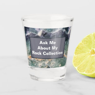 Verre A Shot Rock Collector Humour violet vert pierre polie