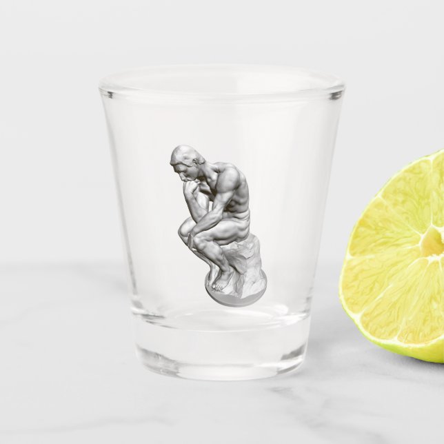 Verre A Shot Rodin, la sculpture du penseur, la statue de Paris (Devant)