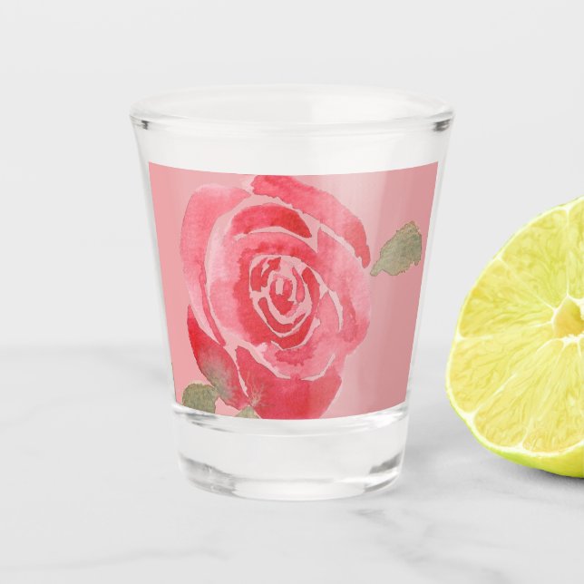 Verre A Shot Rose aquarelle (Devant)