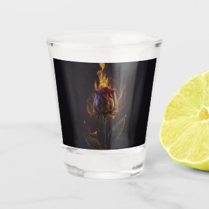 Verre A Shot rose en feu
