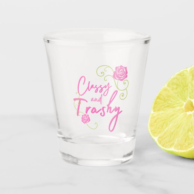 Verre A Shot Rose rose classe et vulgaire   (Devant)