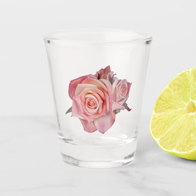 Verre A Shot Roses antiques (Devant)