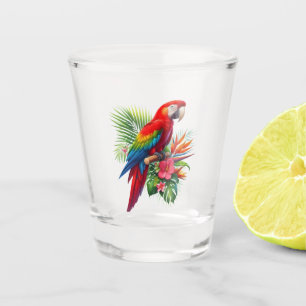 Verre A Shot Rouge macaw tropical floral
