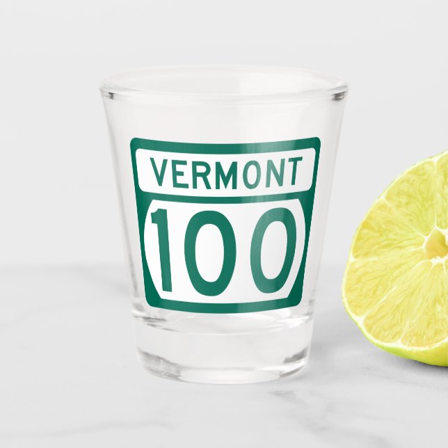 Verre A Shot Route 100 du Vermont (Devant)