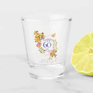 Verre A Shot Ruban de rose d'or 60e anniversaire