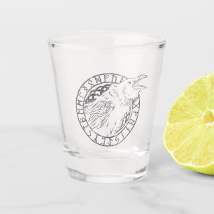 Verre A Shot Runes de mythologie de Viking de corneille d'Odin
