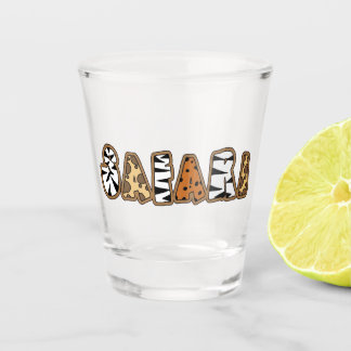 Verre A Shot Safari en lettres Posters de animaux