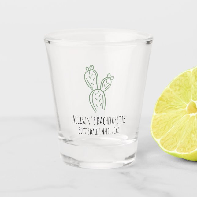 Verre A Shot Sage Pricky Pear Cactus Bachelorette Shot Glass (Devant)
