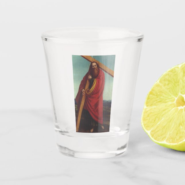Verre A Shot Saint Andrew l'apôtre martyr (Devant)