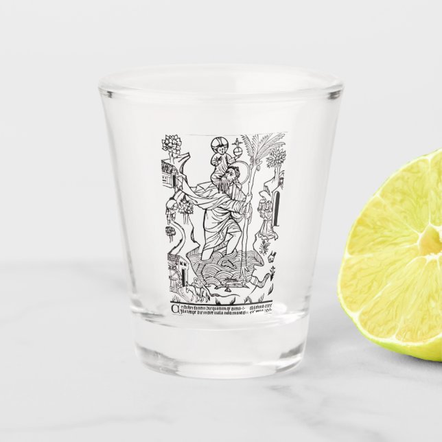 Verre A Shot Saint Christophe catholique romain (Devant)