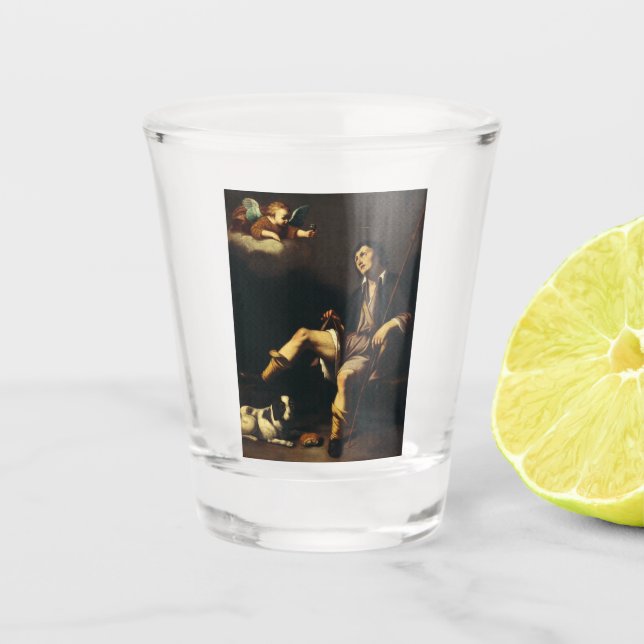Verre A Shot Saint Roch et l'Ange par Guy François (Devant)