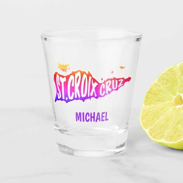 Verre A Shot Sainte-Croix, Cruz, Îles Vierges américaines Sunse (Devant)