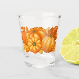 Verre A Shot Saison d'automne Halloween Citrouille Motif