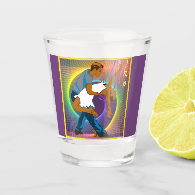 Verre A Shot Salsa Couple Danse (Devant)