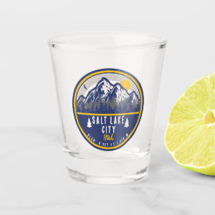 Verre A Shot Salt Lake City Utah Ski Souvenir Retro Vintage 80s