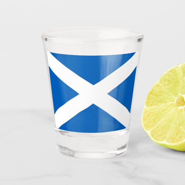 Verre A Shot Saltire ~ Drapeau de l'Ecosse (Devant)