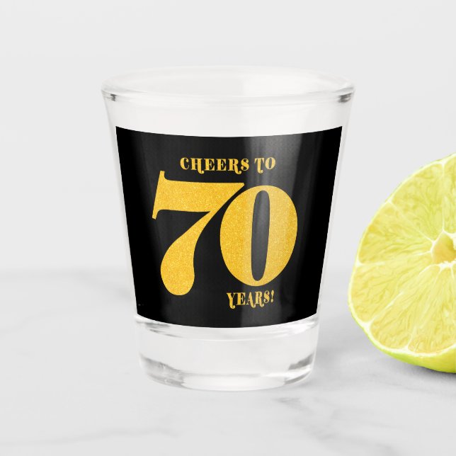 Verre A Shot Salutations à 70 Ans Seventieth Anniversaire (Devant)