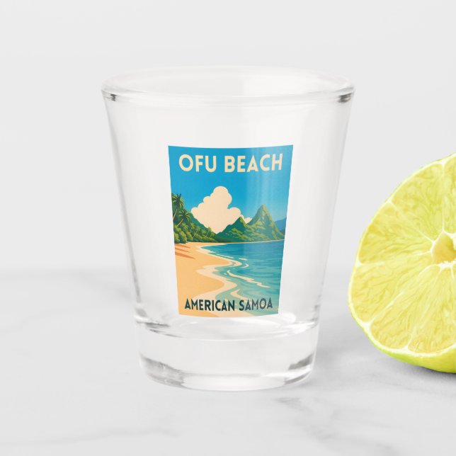 Verre A Shot Samoa américaines rétro Ofu Beach (Devant)