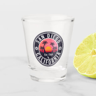 Verre A Shot San Diego California Sunset Vacation Souvenirs 60s