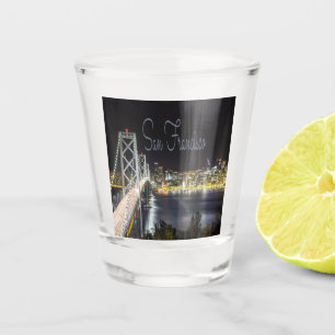 Verre A Shot San Francisco Night Sky Line Golden Gate Bridge