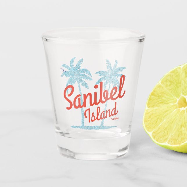 Verre A Shot Sanibel Island Floride Golfe Côte Souvenir (Devant)