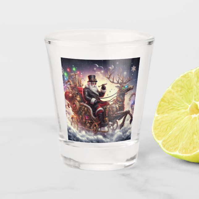 Verre A Shot Santa/Rennes steampunk Noël/hiver (Devant)