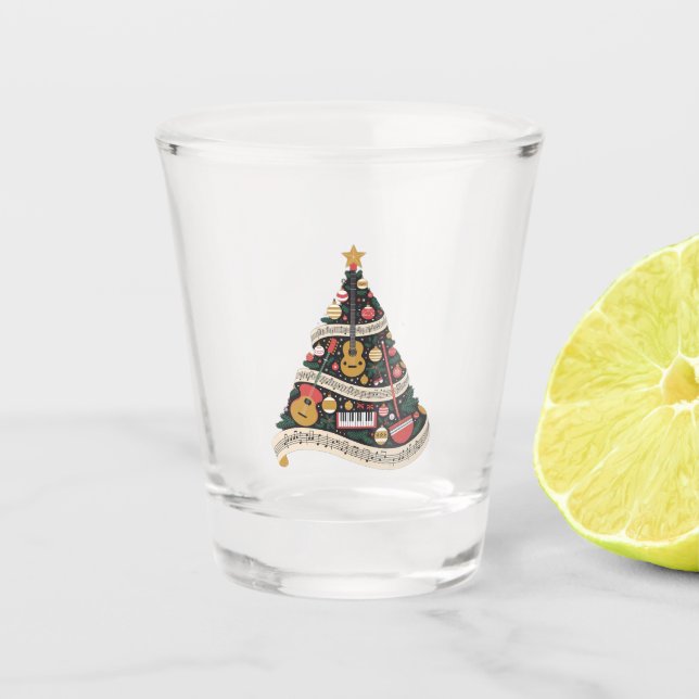 Verre A Shot Sapin de Noël fait d'instruments de musique   (Devant)