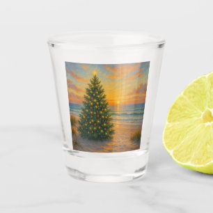 Verre A Shot Sapin de Noël nautique/plage côtière