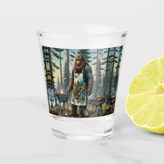 Verre A Shot Sasquatch Poisson Grillmaster Papa (Devant)