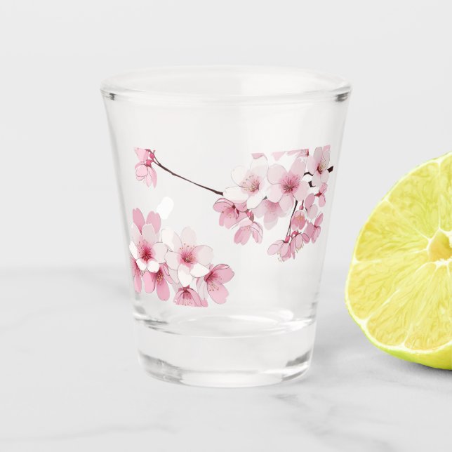 Verre A Shot Sauce Sakura 5 en fleur de cerisier japonaise (Devant)