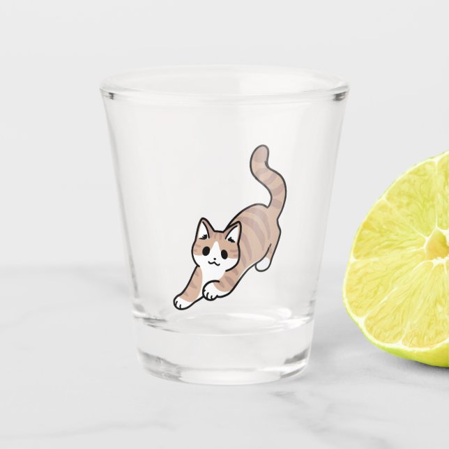 Verre A Shot Sauter Purr Jump : Conception de chat joueuse avec (Devant)