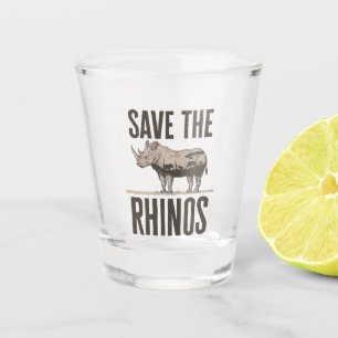 Verre A Shot Sauvez la protection des animaux Rhinos Rhino