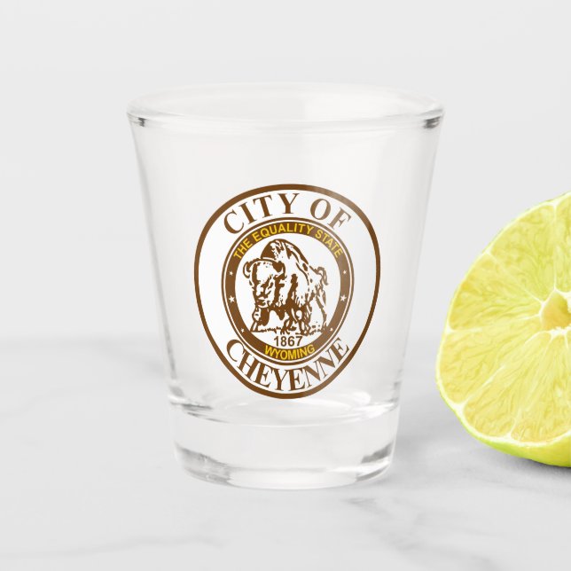 Verre A Shot Sceau de Cheyenne, Wyoming (Devant)