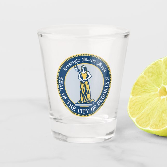 Verre A Shot Sceau de l'arrondissement de Brooklyn, New York (Devant)