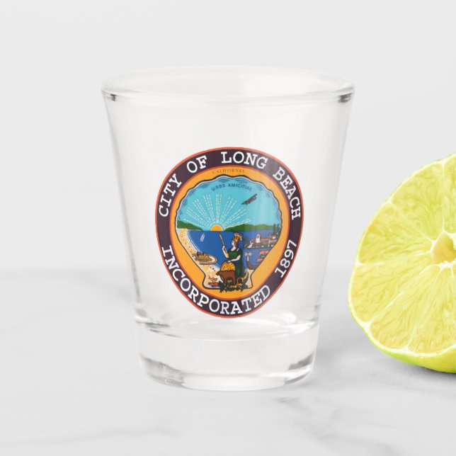 Verre A Shot Sceau de Long Beach, Californie (Devant)