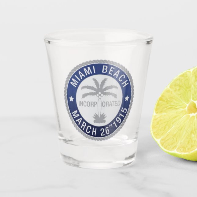 Verre A Shot Sceau de Miami Beach, Floride (Devant)