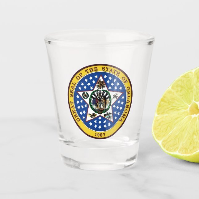 Verre A Shot Sceau d'État de l'Oklahoma (Devant)