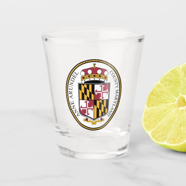 Verre A Shot Sceau du comté d'Anne Arundel, MD (Devant)